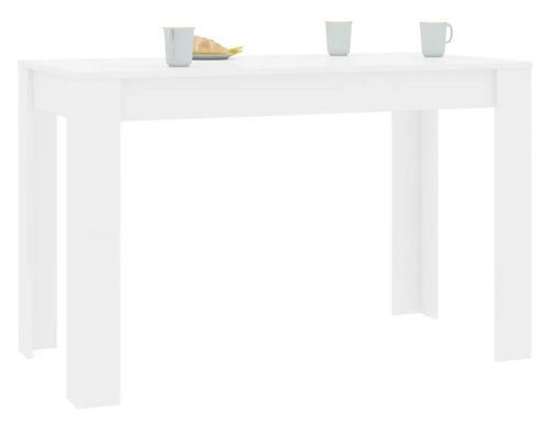Table à manger bois blanc brillant Kinsa 120 cm - Photo n°3; ?>
