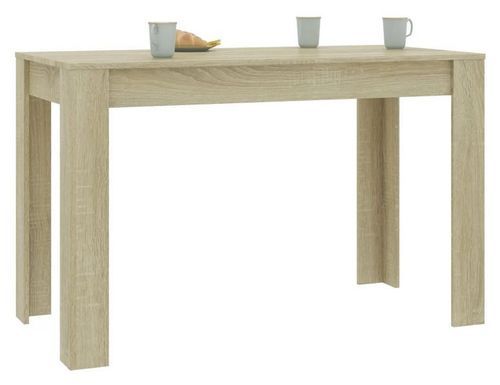 Table à manger bois chêne clair Kinsa 120 cm - Photo n°3; ?>