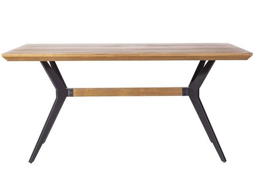 Table à manger bois clair et pieds métal noir Godo L 160 cm - Photo n°2; ?>