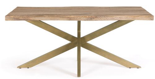 Table à manger bois de manguier naturel et pieds acier laiton mat Jonky 175 cm - Photo n°2; ?>