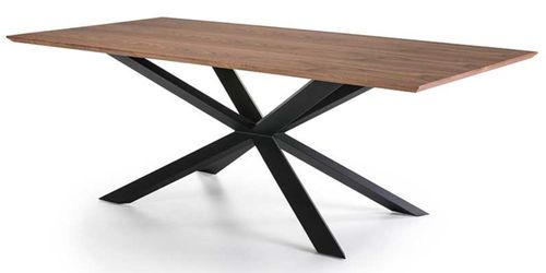Table à manger bois de noyer et pieds métal noir Toulika 200 cm - Photo n°2; ?>