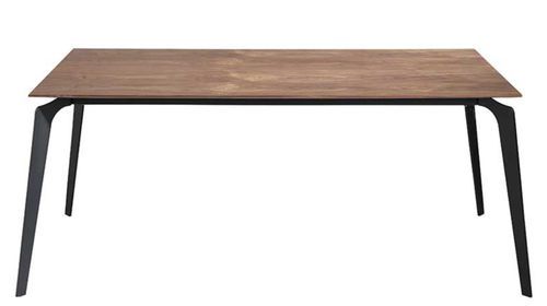 Table à manger bois de noyer et pieds métal noir Zeuka 180 cm - Photo n°3; ?>