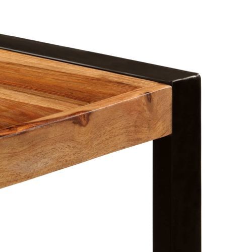 Table à manger bois de Sesham et pieds acier noir Vustick 180 cm - Photo n°3; ?>