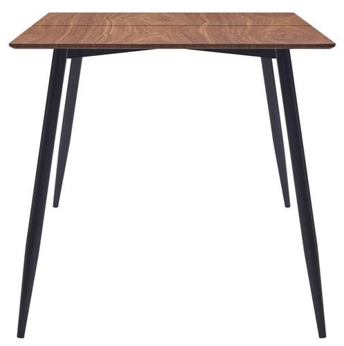 Table à manger bois foncé et pieds métal noir Azkar 140 cm - Photo n°3; ?>