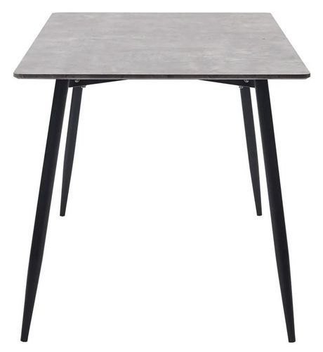 Table à manger bois gris béton et pieds métal noir Azkar 140 cm - Photo n°3; ?>