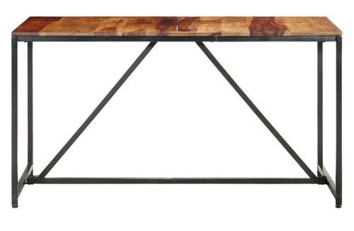 Table à manger bois massif clair et pieds métal noir Suna 140 cm - Photo n°2; ?>