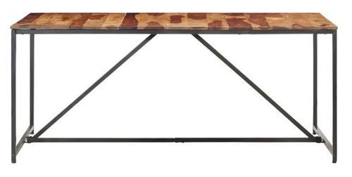 Table à manger bois massif clair et pieds métal noir Suna 180 cm - Photo n°2; ?>