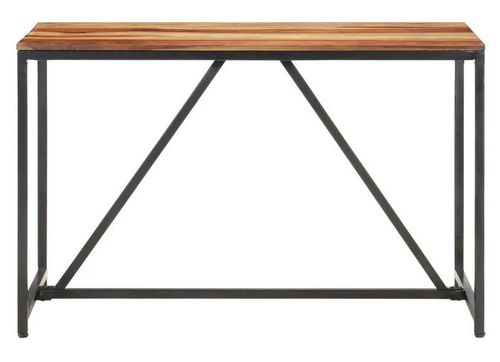 Table à manger bois massif clair et pieds métal noir Suna 120 cm - Photo n°2; ?>