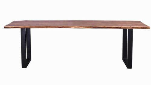 Table à manger bois massif et pieds acier noir Kinoa 200 cm - Photo n°2; ?>