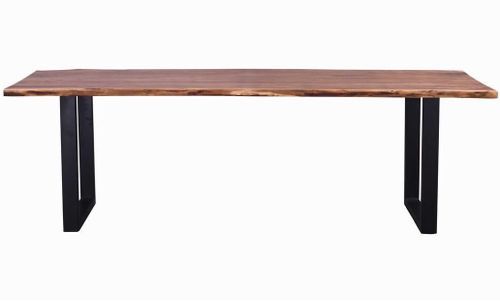 Table à manger bois massif et pieds acier noir Kinoa 240 cm - Photo n°2; ?>