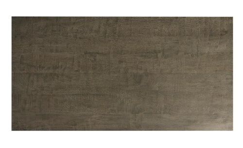 Table à manger bois massif gris et pieds métal noir 180 cm - Photo n°3; ?>