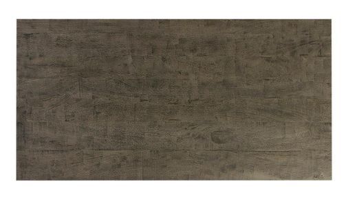 Table à manger bois massif gris et pieds métal noir 200 cm - Photo n°3; ?>