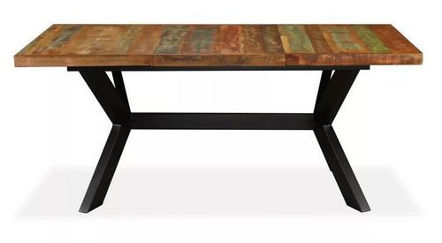 Table à manger bois massif recyclé et pieds métal noir Maxi 180 cm - Photo n°3; ?>