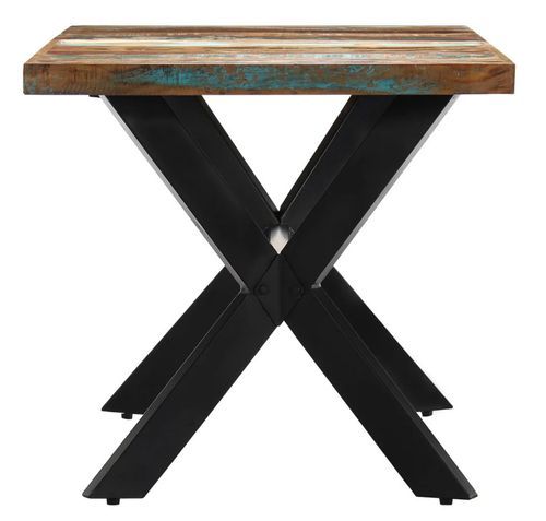 Table à manger bois massif recyclé et pieds métal noir Maxi - Photo n°3; ?>