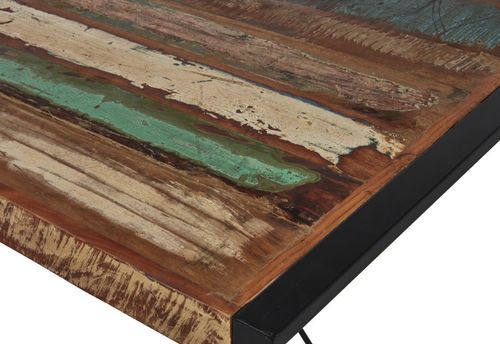 Table à manger bois massif recyclé et pieds métal noir Limba 180 cm - Photo n°3; ?>