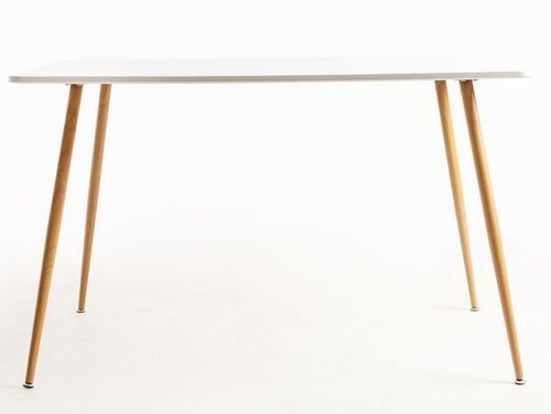 Table à manger bois naturel et blanc Luzia 120 cm - Photo n°2; ?>