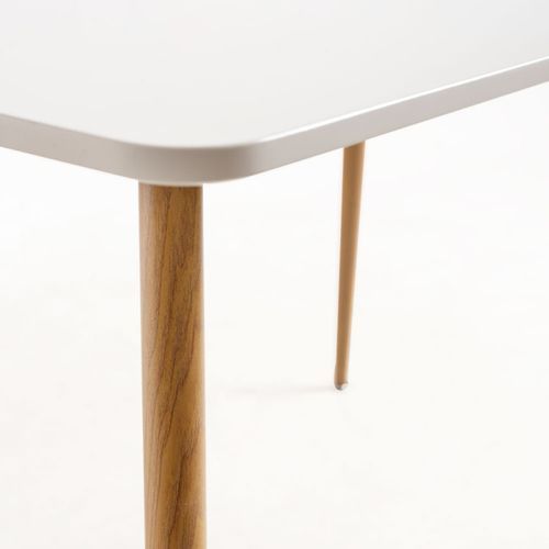 Table à manger bois naturel et blanc Luzia 120 cm - Photo n°3; ?>