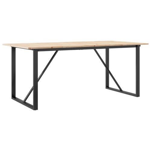 Table à manger cadre en O 180x90x75 cm bois de pin massif fonte - Photo n°2; ?>