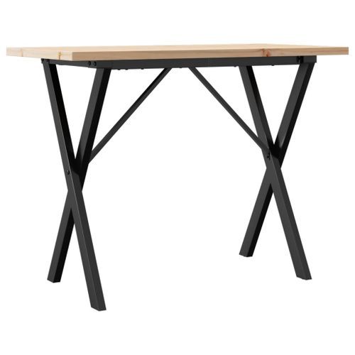 Table à manger cadre en X 100x50x75,5 cm bois pin massif fonte - Photo n°2; ?>