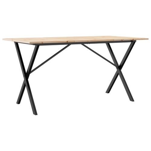 Table à manger cadre en X 160x80x75 cm bois de pin massif fonte - Photo n°2; ?>