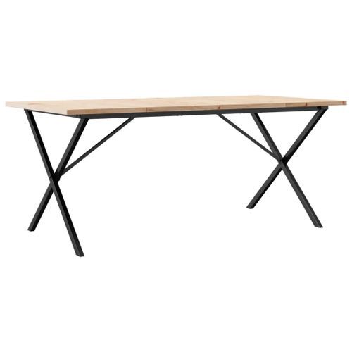 Table à manger cadre en X 180x90x75,5 cm bois pin massif fonte - Photo n°2; ?>