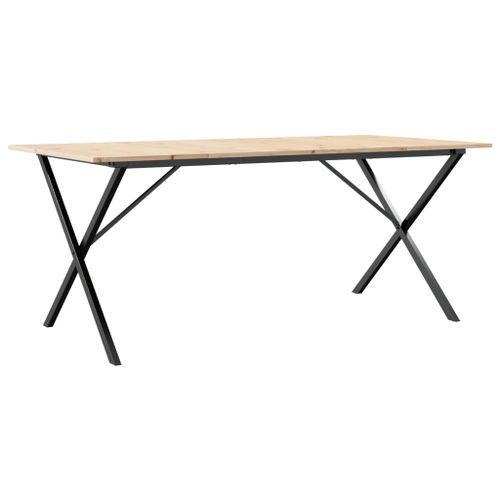 Table à manger cadre en X 180x90x75 cm bois de pin massif fonte - Photo n°2; ?>