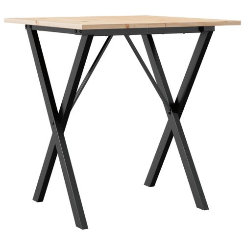 Table à manger cadre en X 60x60x75 cm bois de pin massif fonte - Photo n°2; ?>