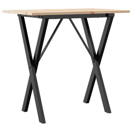 Table à manger cadre en X 80x50x75 cm bois de pin massif fonte - Photo n°2; ?>