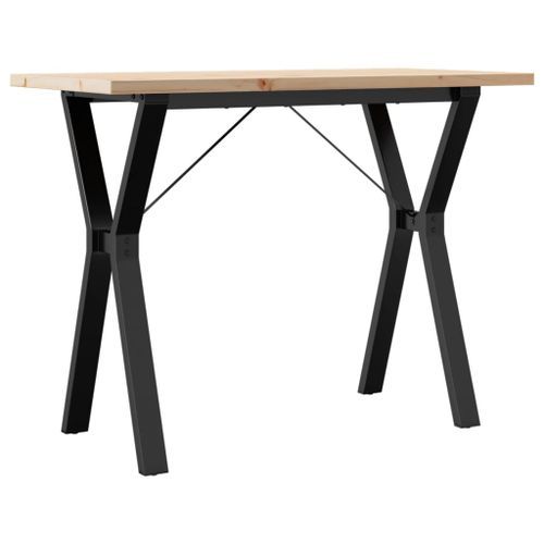 Table à manger cadre en Y 100x50x75,5 cm bois pin massif fonte - Photo n°2; ?>