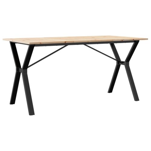 Table à manger cadre en Y 140x80x75 cm bois de pin massif fonte - Photo n°2; ?>