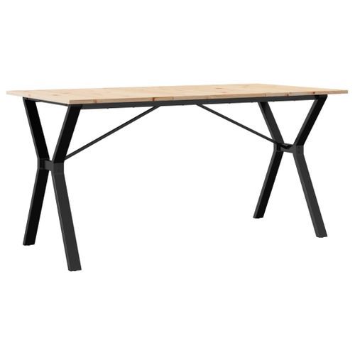 Table à manger cadre en Y 160x80x75 cm bois de pin massif fonte - Photo n°2; ?>