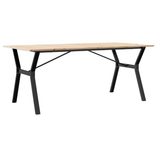 Table à manger cadre en Y 180x90x75 cm bois de pin massif fonte - Photo n°2; ?>