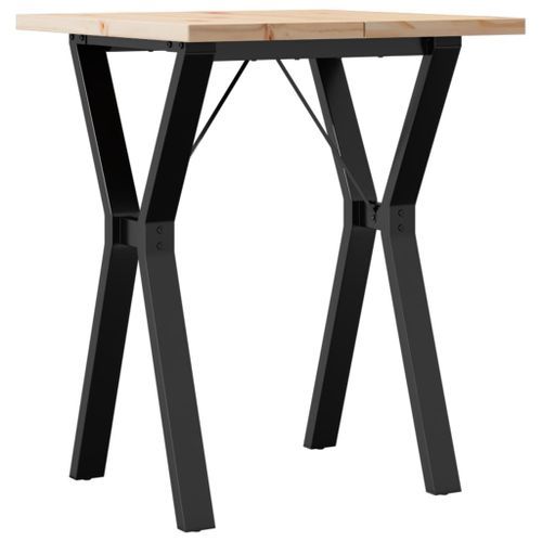 Table à manger cadre en Y 60x60x75,5cm bois de pin massif fonte - Photo n°2; ?>