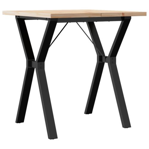 Table à manger cadre en Y 70x70x75,5cm bois de pin massif fonte - Photo n°2; ?>