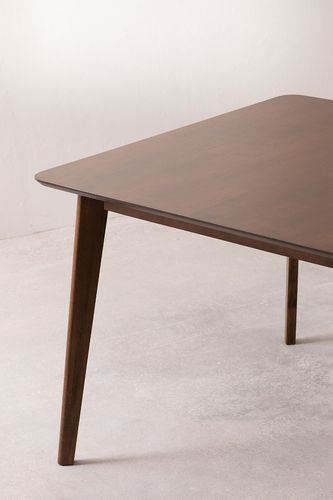 Table à manger carrée bois d'hévéa marron Kise 100 cm - Photo n°2; ?>