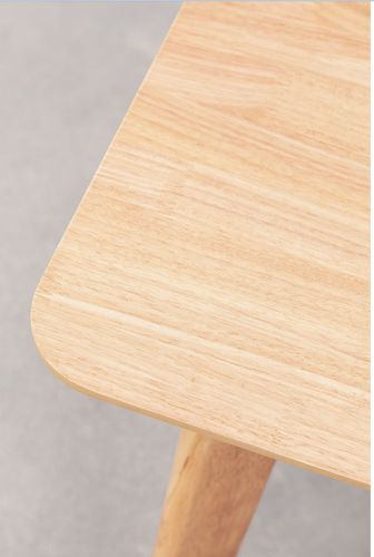 Table à manger carrée bois d'hévéa naturel Kise 100 cm - Photo n°2; ?>