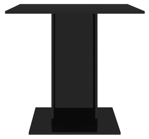 Table à manger carrée bois noir brillant Lerina 80 cm - Photo n°3; ?>