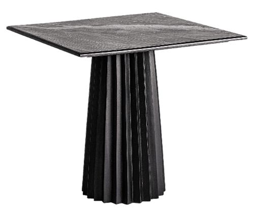 Table à manger carrée bois plissé et marbre 80 cm José Manuel Ferrero d’Estudi - Photo n°2; ?>