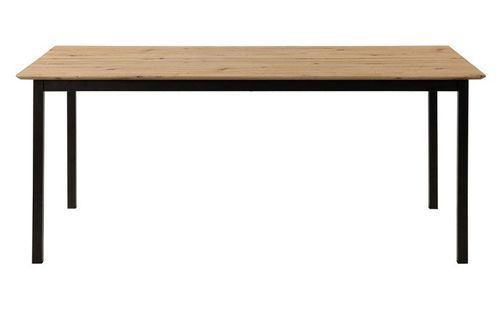 Table à manger chêne clair et pieds métal noir Anton 180 cm - Photo n°2; ?>