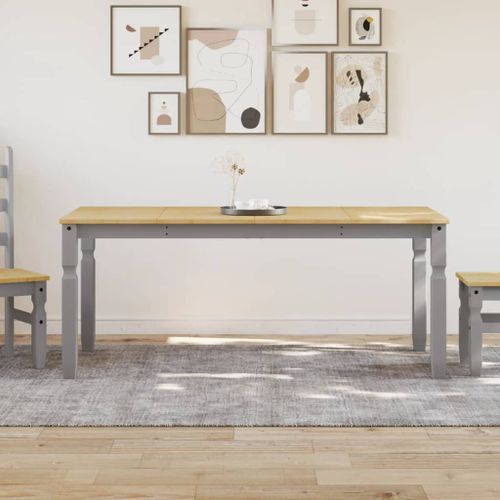 Table à manger Corona gris 180x90x75 cm bois massif de pin - Photo n°2; ?>