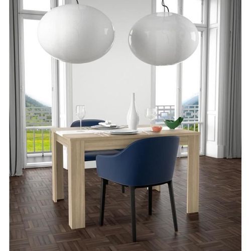 Table a manger de 4 personnes - Décor chene et blanc mat - ELÄMÄ - L 120 x l 80 cm - Photo n°3; ?>