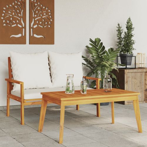 Table à manger de jardin 100x55x45 cm bois massif d'acacia - Photo n°3; ?>