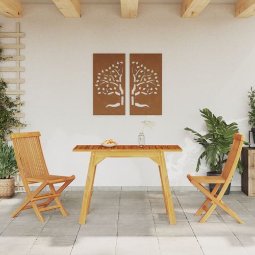 Table à manger de jardin 110x56x75 cm bois massif d'acacia - Photo n°3; ?>