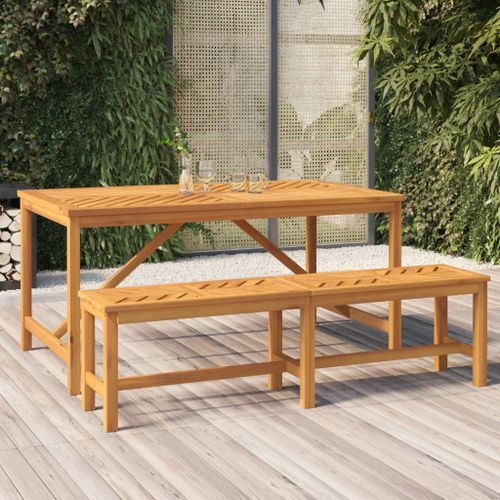 Table à manger de jardin 150x90x74 cm bois d'acacia solide - Photo n°2; ?>