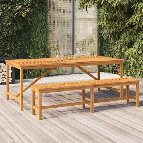 Table à manger de jardin 200x90x74 cm bois d'acacia solide - Photo n°2; ?>