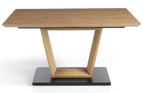 Table à manger design extensible bois de chêne et métal noir Tirano 150 à 190 cm - Photo n°3; ?>