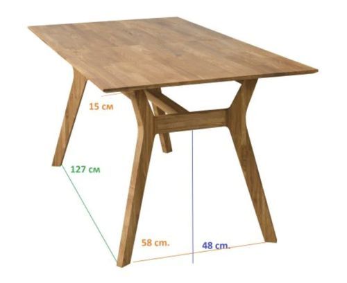 Table à manger en bois de chêne massif Osword 170 cm - Photo n°3; ?>