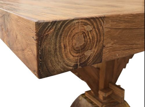 Table à manger en bois massif naturel vernis mat Kylio 200 cm - Photo n°3; ?>