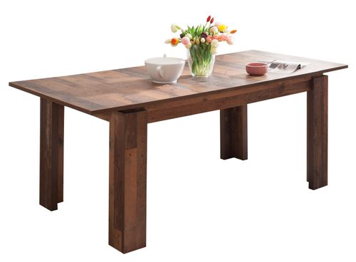 Table à manger extensible 160/200 cm chêne rustique Koryne - Photo n°2; ?>