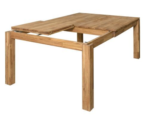Table à manger extensible carrée en bois de chêne massif naturel 120 à 180 cm Loka - Photo n°2; ?>